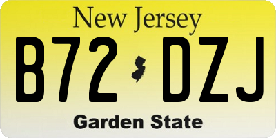 NJ license plate B72DZJ