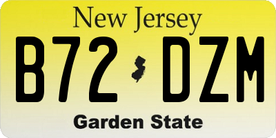NJ license plate B72DZM