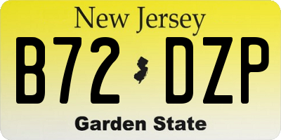 NJ license plate B72DZP