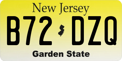 NJ license plate B72DZQ