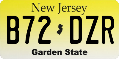 NJ license plate B72DZR