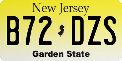 NJ license plate B72DZS