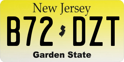 NJ license plate B72DZT