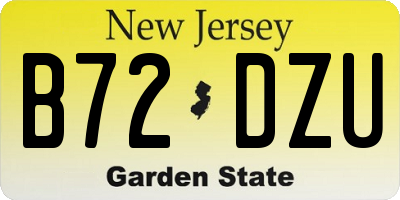 NJ license plate B72DZU