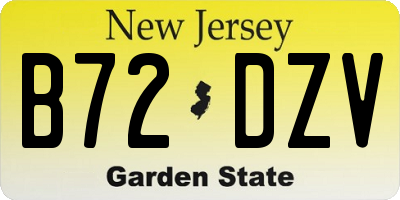 NJ license plate B72DZV