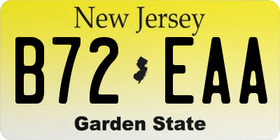 NJ license plate B72EAA