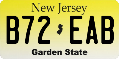 NJ license plate B72EAB