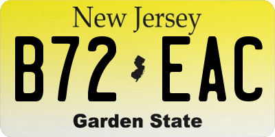 NJ license plate B72EAC