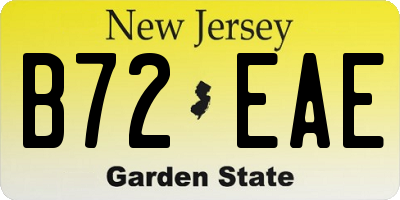NJ license plate B72EAE