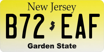 NJ license plate B72EAF