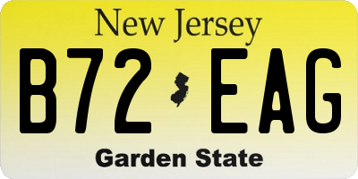 NJ license plate B72EAG
