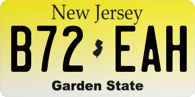 NJ license plate B72EAH
