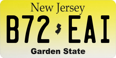 NJ license plate B72EAI