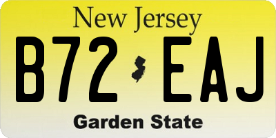 NJ license plate B72EAJ