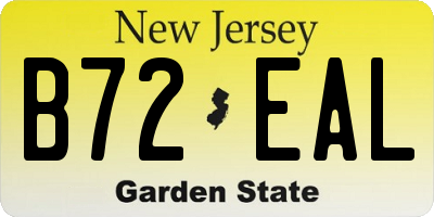 NJ license plate B72EAL