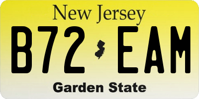 NJ license plate B72EAM