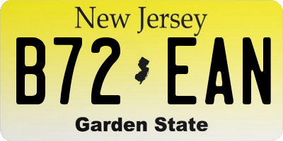 NJ license plate B72EAN