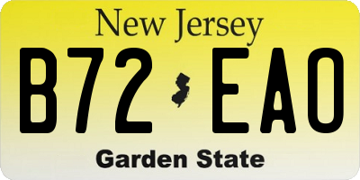 NJ license plate B72EAO