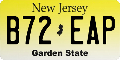 NJ license plate B72EAP