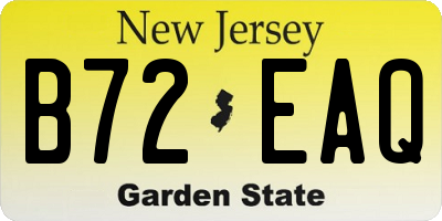NJ license plate B72EAQ