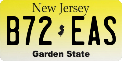 NJ license plate B72EAS