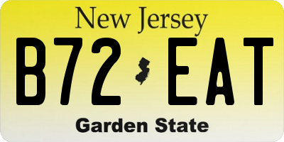 NJ license plate B72EAT