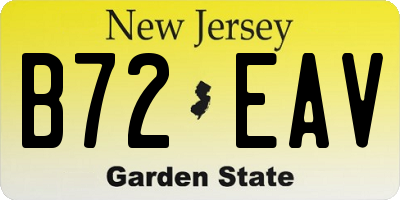 NJ license plate B72EAV