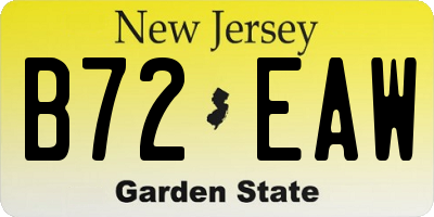 NJ license plate B72EAW