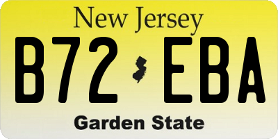 NJ license plate B72EBA