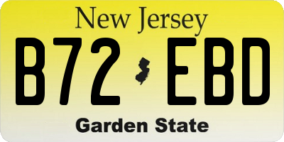NJ license plate B72EBD