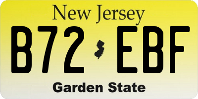 NJ license plate B72EBF