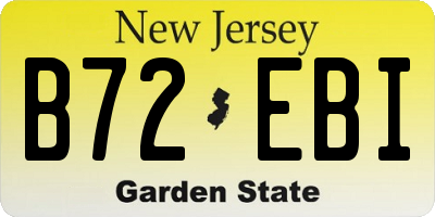 NJ license plate B72EBI