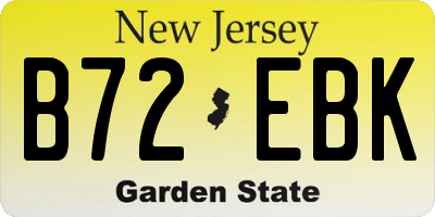 NJ license plate B72EBK