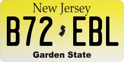 NJ license plate B72EBL