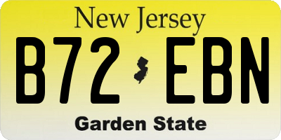 NJ license plate B72EBN