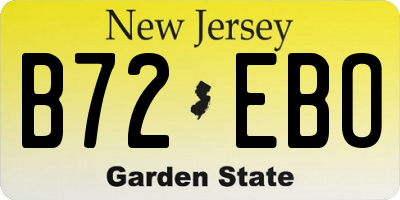 NJ license plate B72EBO