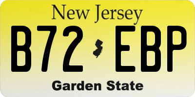 NJ license plate B72EBP