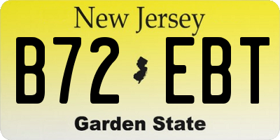NJ license plate B72EBT