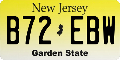 NJ license plate B72EBW