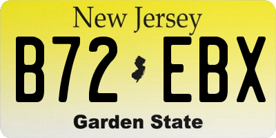 NJ license plate B72EBX