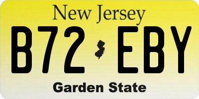 NJ license plate B72EBY