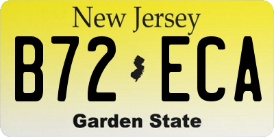 NJ license plate B72ECA