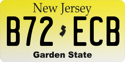 NJ license plate B72ECB