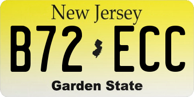 NJ license plate B72ECC