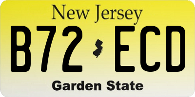 NJ license plate B72ECD