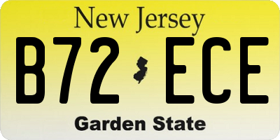 NJ license plate B72ECE