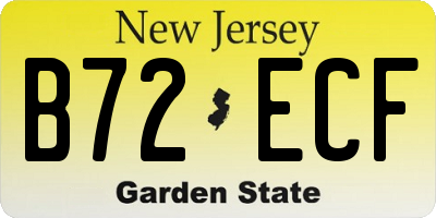 NJ license plate B72ECF