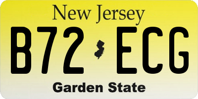 NJ license plate B72ECG