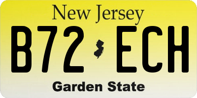 NJ license plate B72ECH