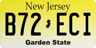 NJ license plate B72ECI